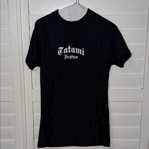 Black Women's Tatami Jujitsu Short Sleeve Rash Guard-XL